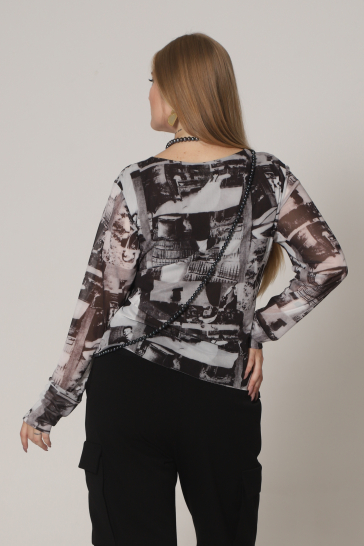 Джемпер женский Сетка графит