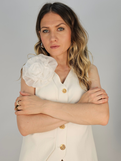 Брошь Роза шёлк