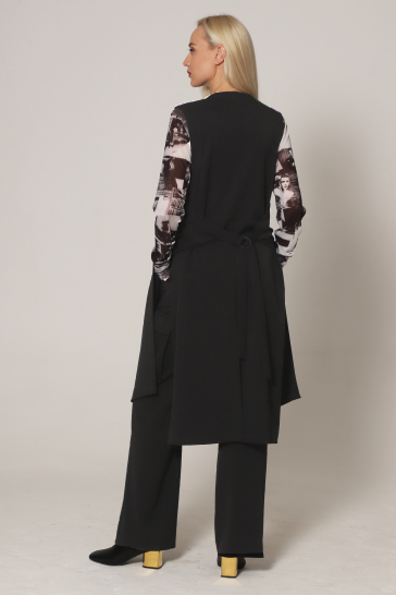 Жилет женский Тайм длинный чёрный