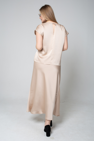 Юбка женская По косой шёлк молочный