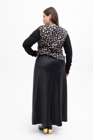 Юбка женская По косой шёлк чёрный