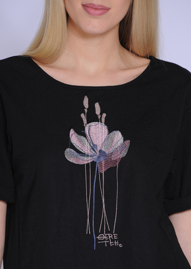 Блуза женская Дивный сад чёрный