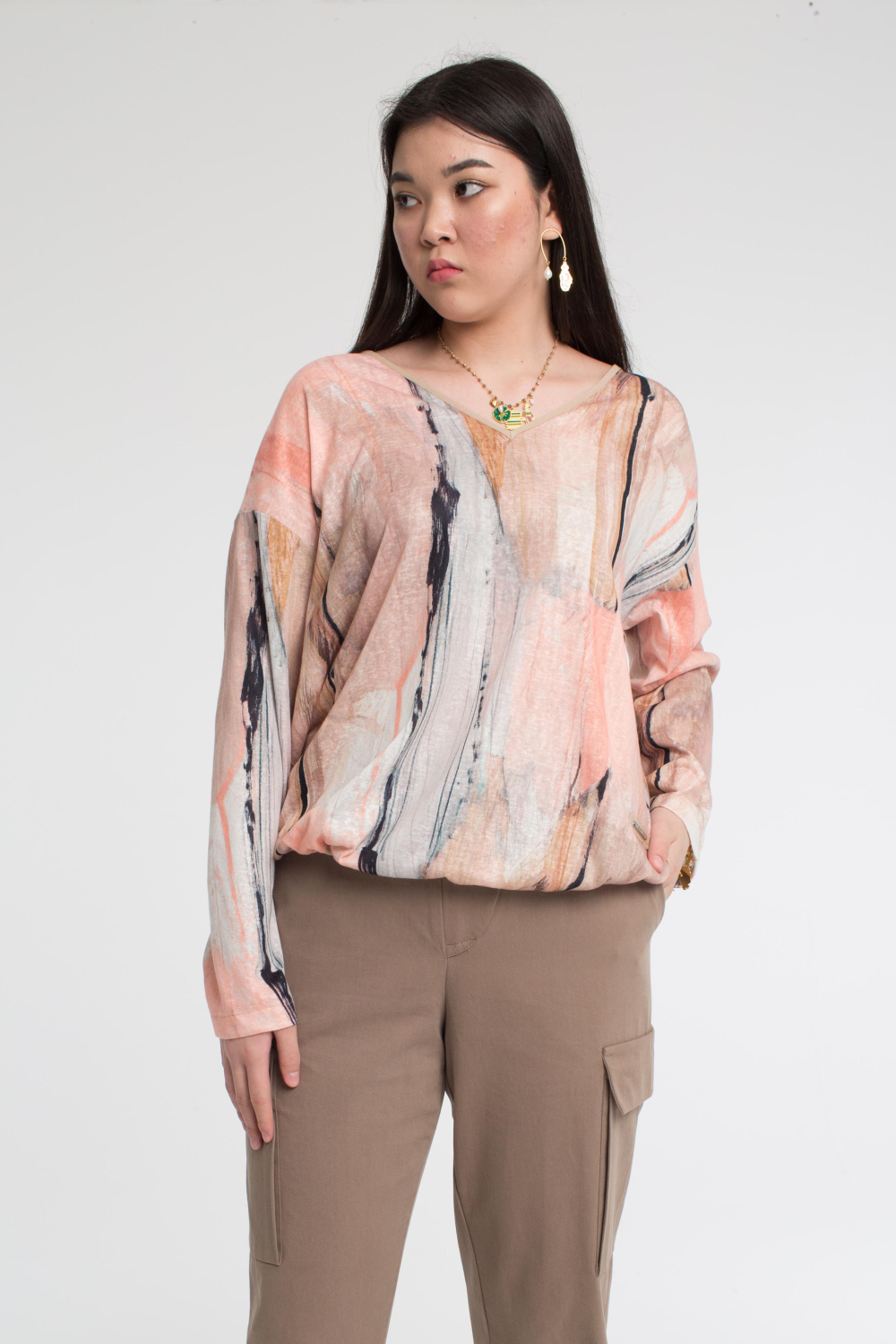 Джемпер женский Акварель персиковый