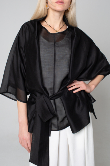 Блуза накидка женская чёрный