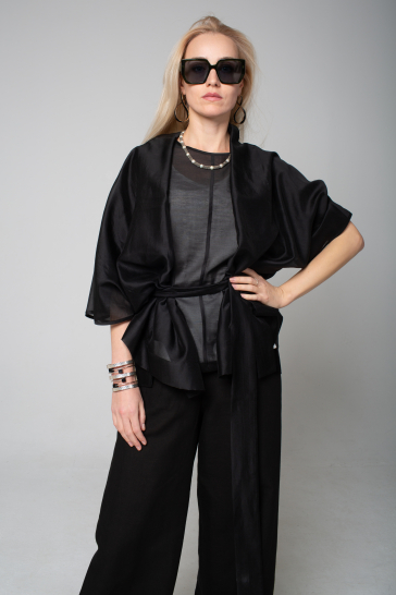Блуза накидка женская чёрный