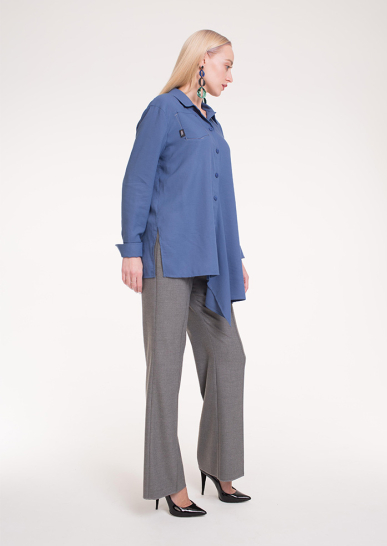 Блуза женская на пуговицах Этюд синий