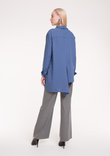 Блуза женская на пуговицах Этюд синий