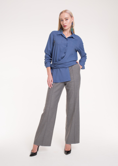 Блуза женская на пуговицах Этюд синий