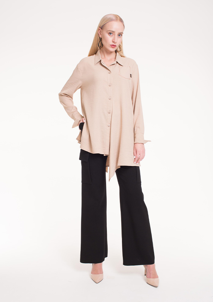 Блуза женская на пуговицах Этюд беж