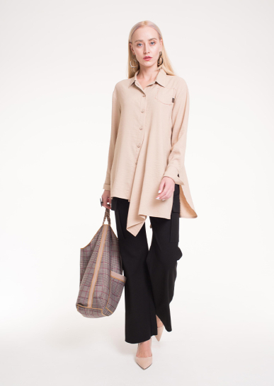 Блуза женская на пуговицах Этюд беж