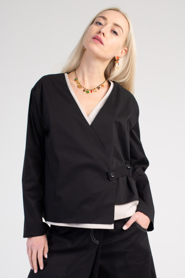 Жакет женский Дуэт чёрный, беж