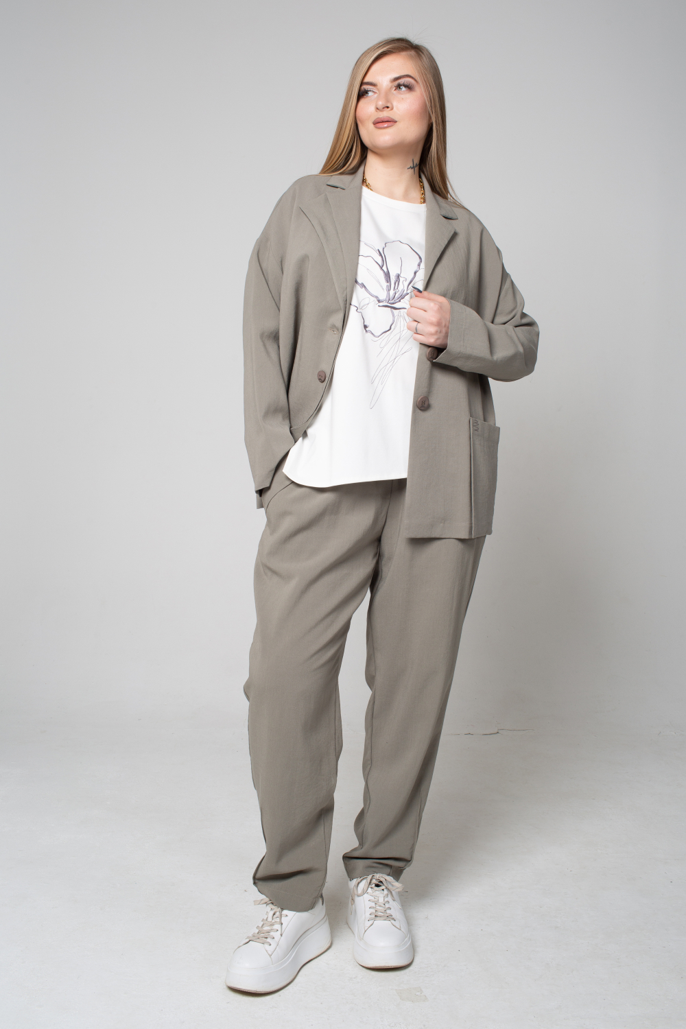 Жакет женский Цвет Льна хаки