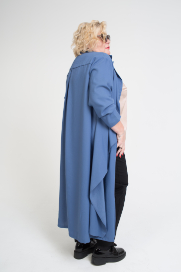 Платье женское Каскад на пуговицах синий