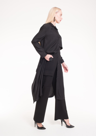 Платье женское Каскад на пуговицах чёрный 