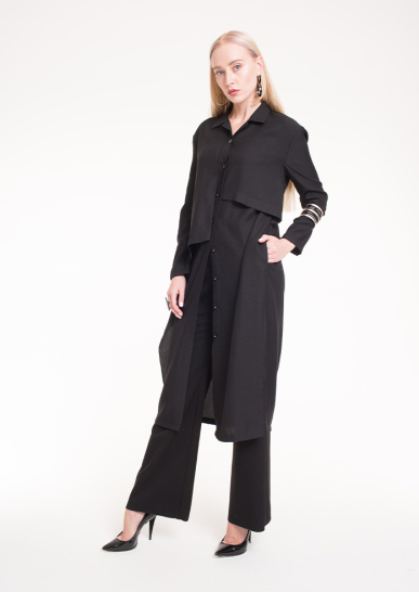 Платье женское Каскад на пуговицах чёрный 