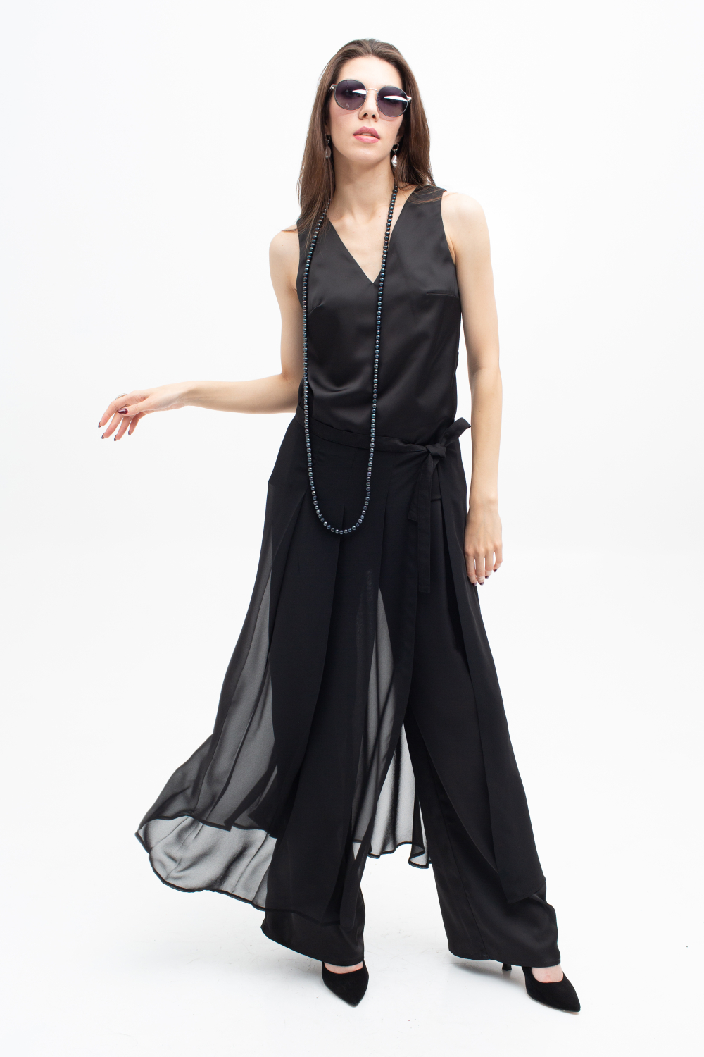 Юбка-пояс женская Шифон чёрный