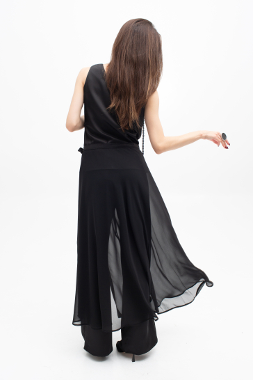Юбка-пояс женская Шифон чёрный