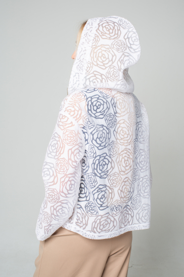 Жакет бомбер женский Цветы белый