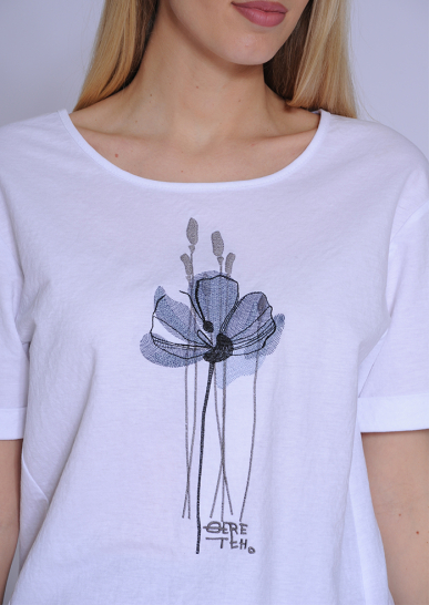 Блуза Дивный сад белый