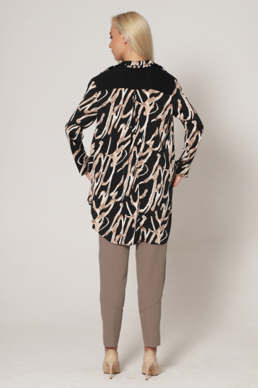 Блуза женская Ива чёрный, беж