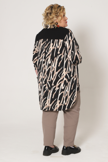 Блуза женская Ива чёрный, беж