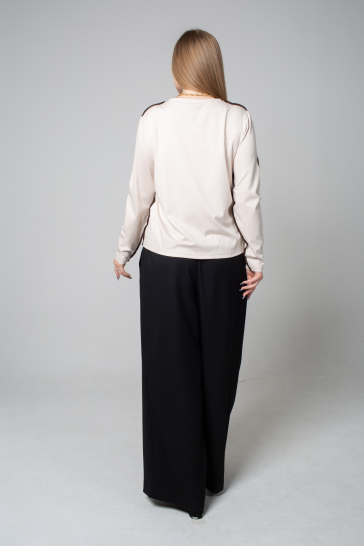 Джемпер трикотажный с вышивкой (беж)