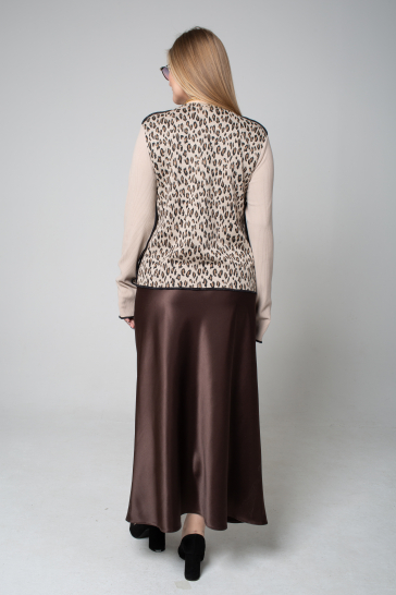 Юбка женская По косой шёлк шоколад