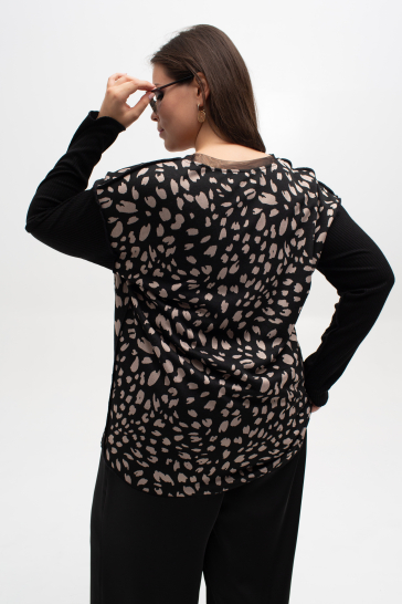 Джемпер женский Тренд леопард чёрный