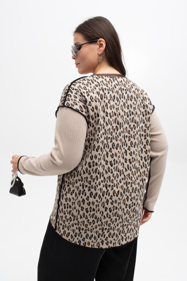 Джемпер женский Тренд леопард беж