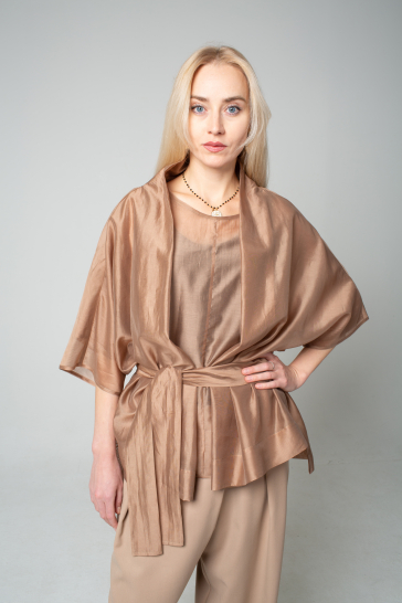 Блуза накидка женская беж