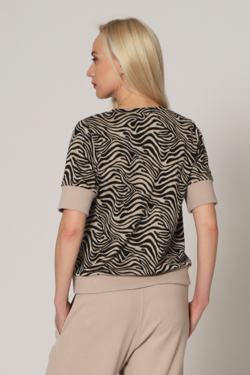 Джемпер женский Экзотика беж, чёрный