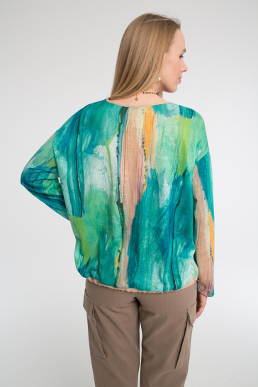 Джемпер женский Акварель зелёный