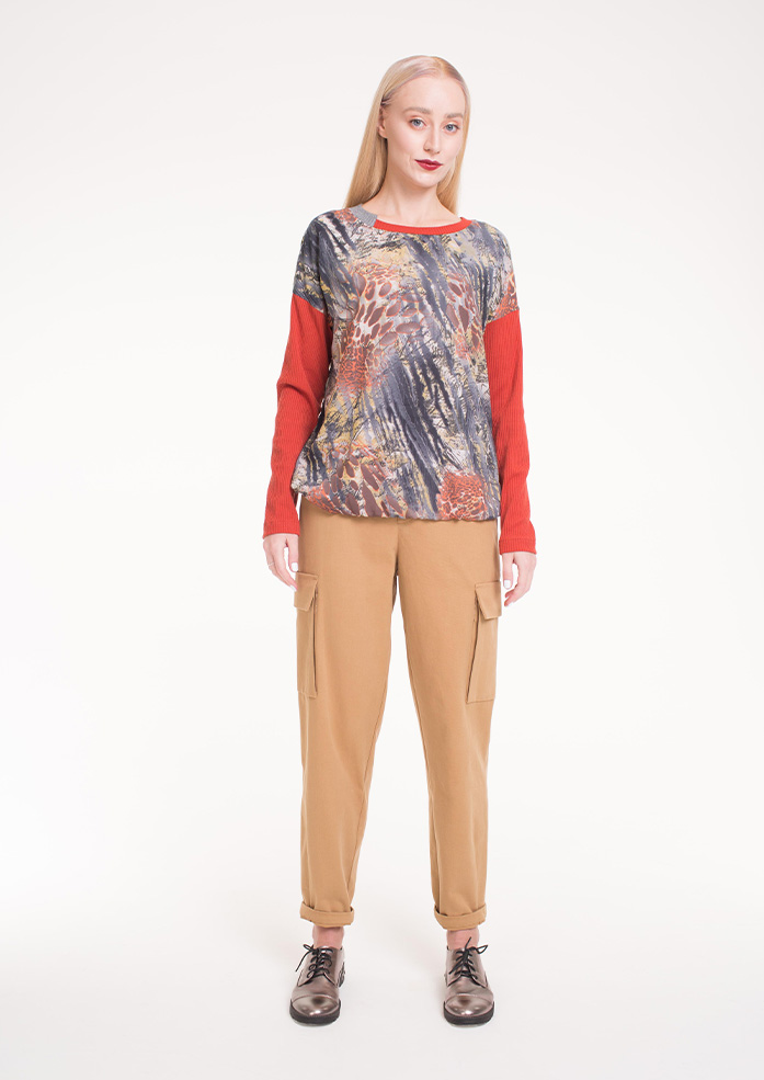 Джемпер Городские джунгли терракот