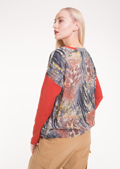 Джемпер Городские джунгли терракот