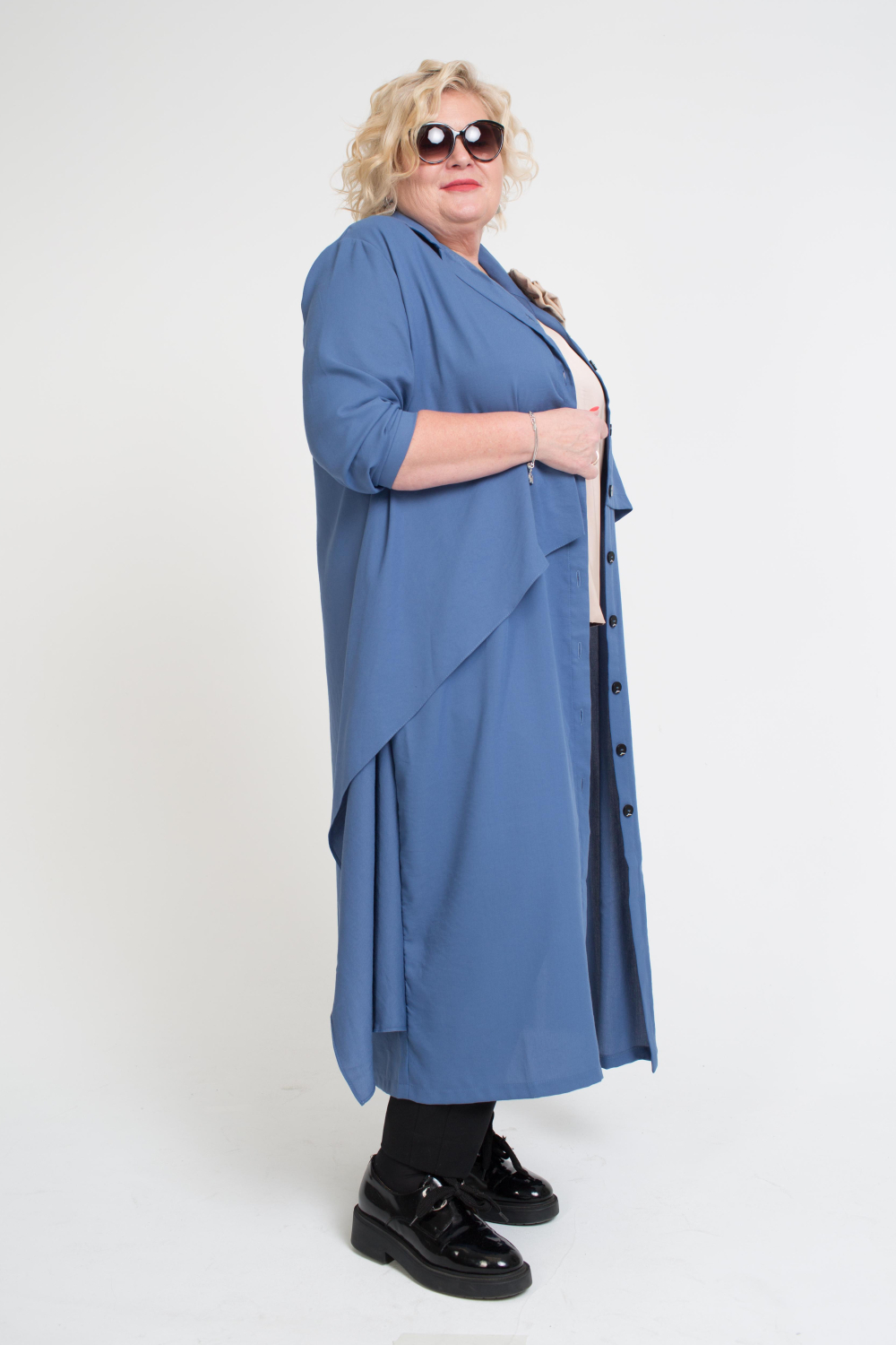 Платье-рубашка Каскад синий