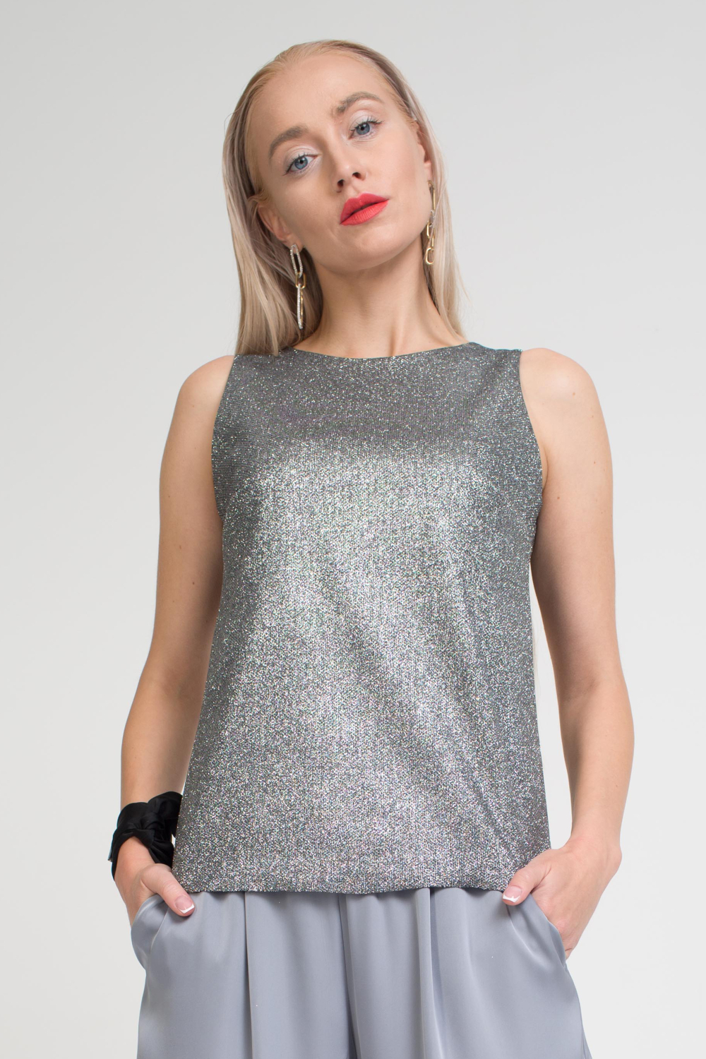 Блуза-майка Блеск серебро