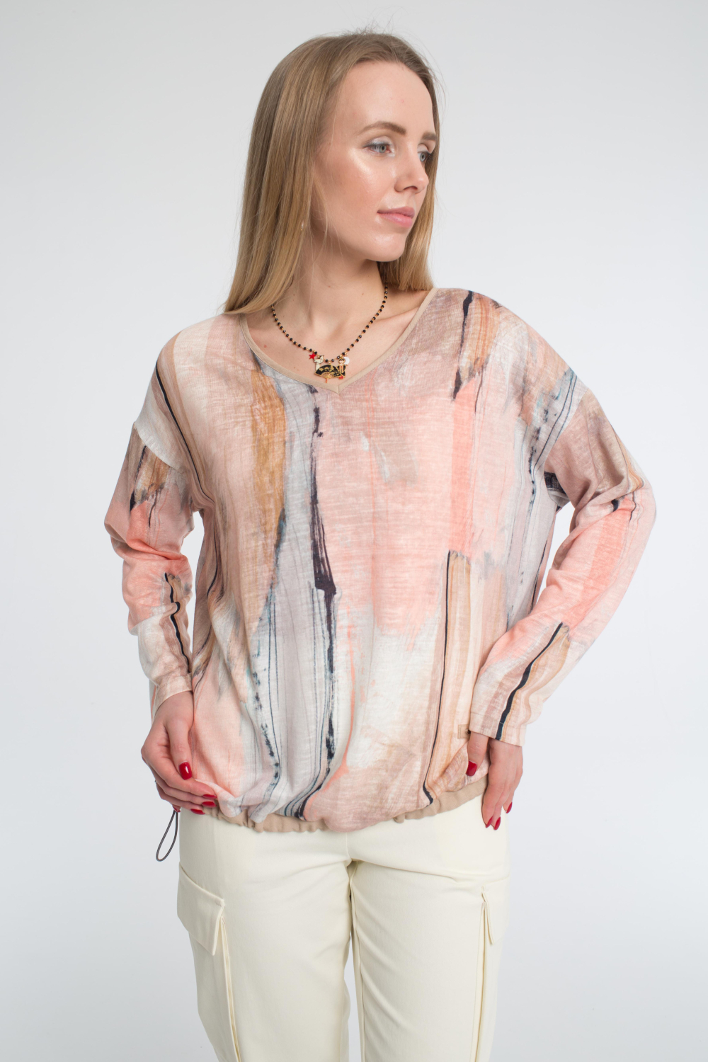 Джемпер Акварель персиковый