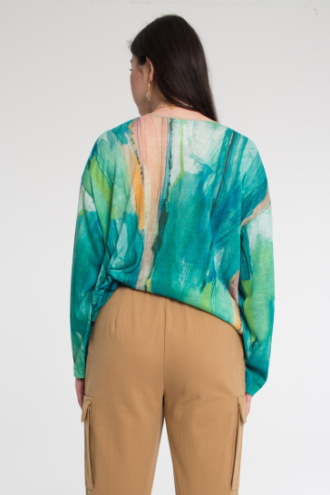 Джемпер Акварель зеленый