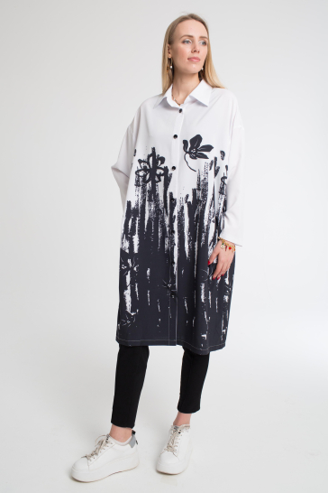 Платье рубашка Цветы