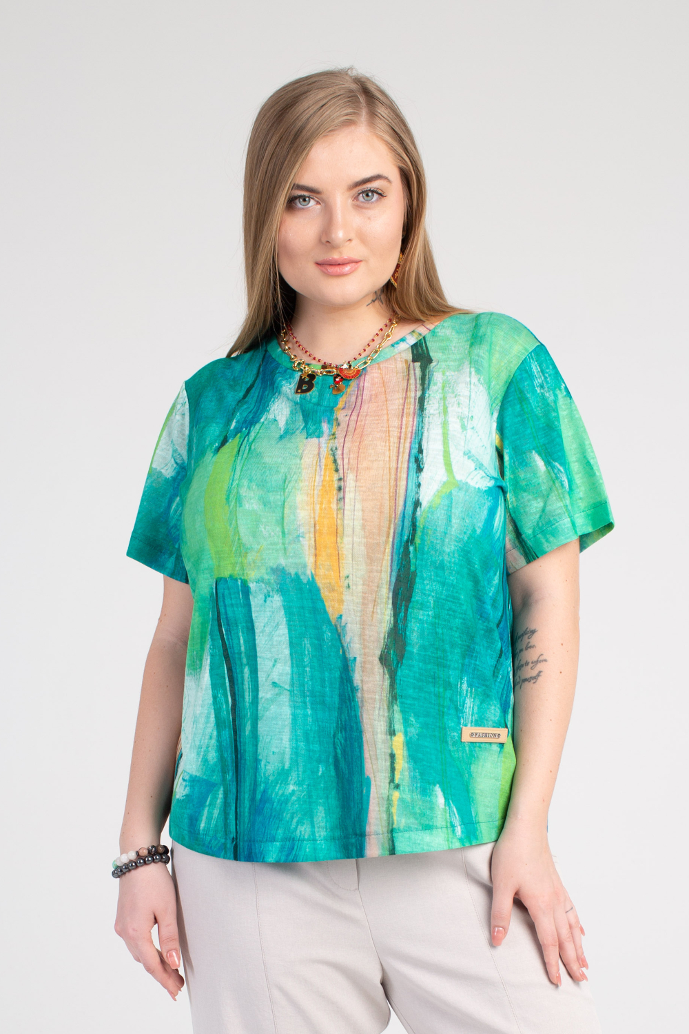 Джемпер Акварель зелёный