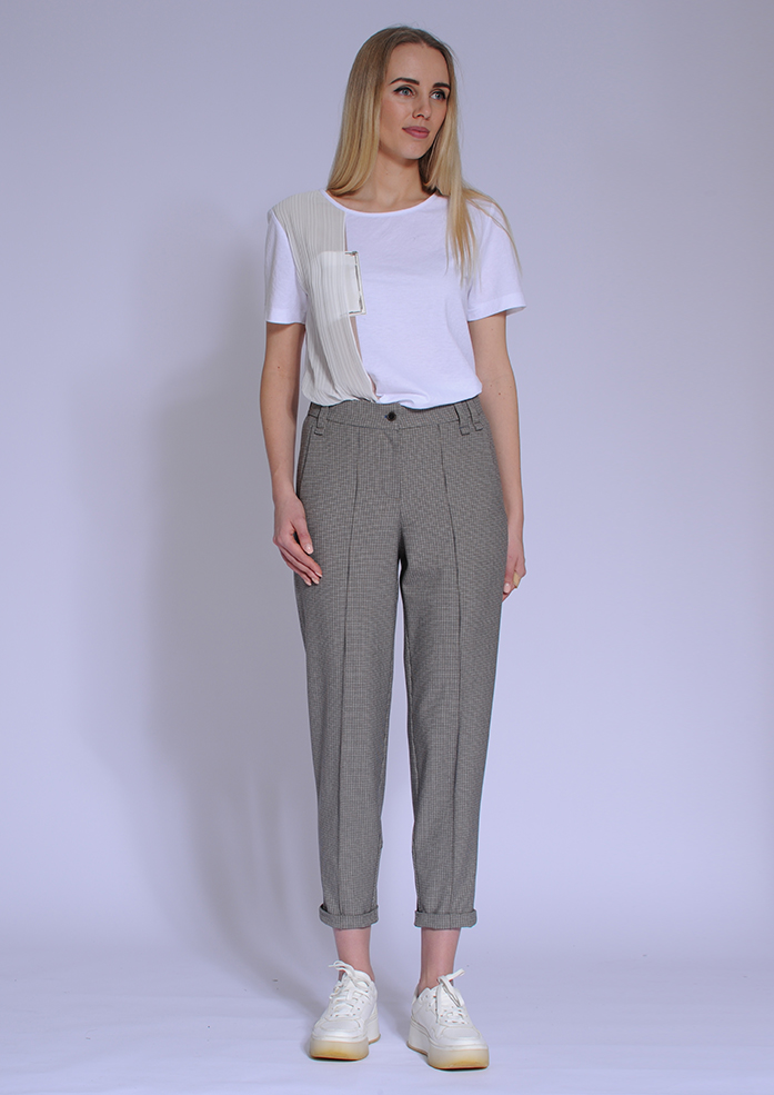 Брюки женские Щербет клетка мультиколор