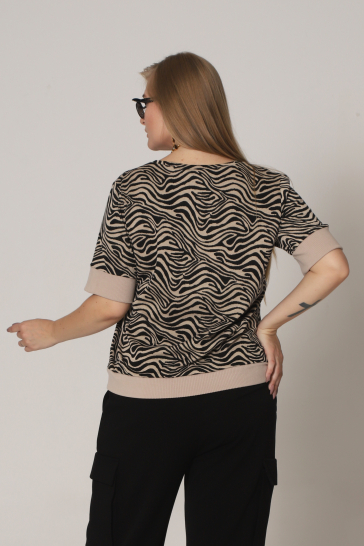 Джемпер женский Экзотика беж, чёрный