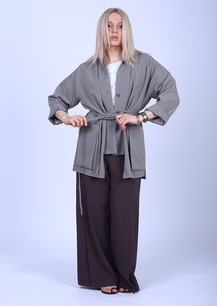 Жакет женский Бамбуковый сад хаки