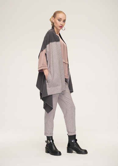 Накидка Щербет серо-розовый