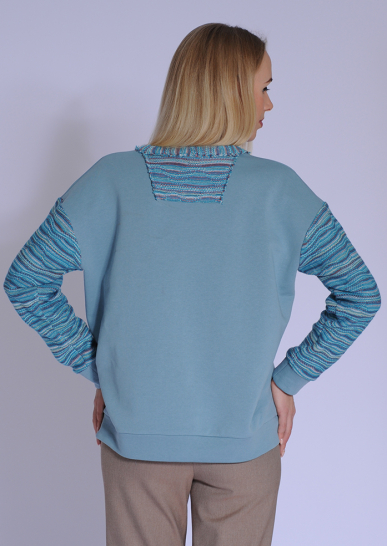 Джемпер Дивный сад бирюзовый