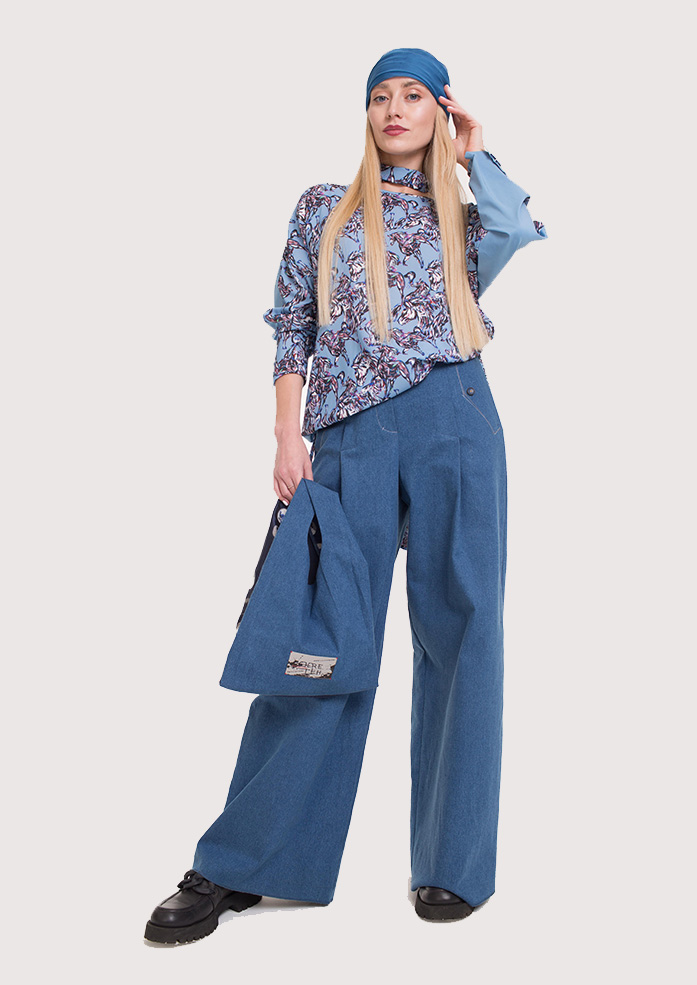 Блуза Аничков мост голубой