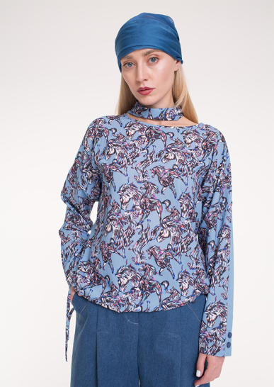 Блуза Аничков мост голубой