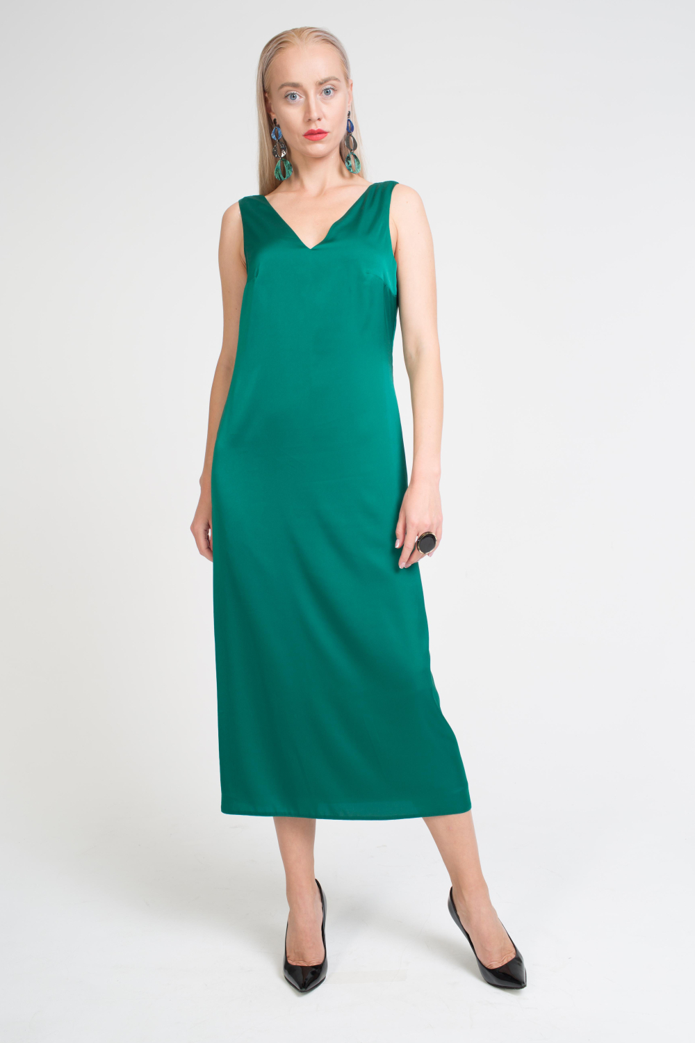 Платье Шелковое на подкладе зеленый