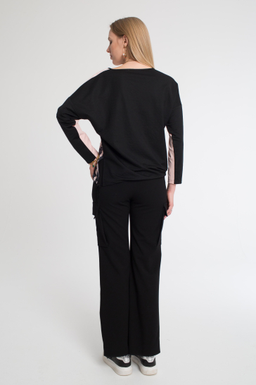 Блуза с печатью Цветы розовый