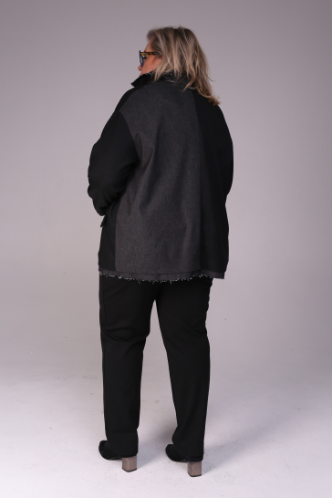 Жакет женский с джинсой Гранж чёрный